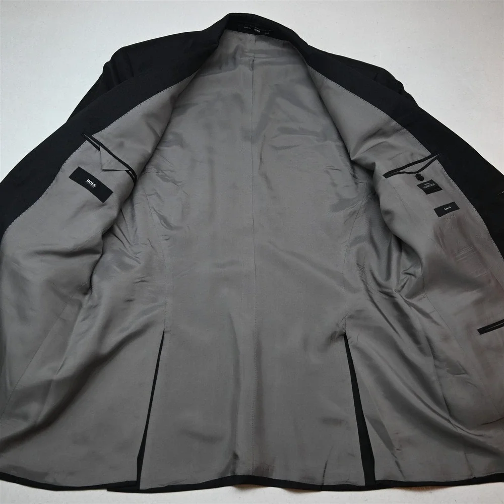 Hugo Boss 42L 34x32 Gray Pasolini/Movie 100% Wool USA Mens Jacket Pants Suit